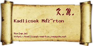 Kadlicsek Márton névjegykártya