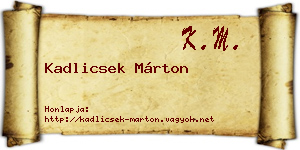 Kadlicsek Márton névjegykártya