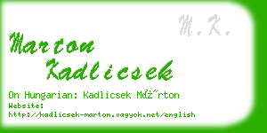 marton kadlicsek business card